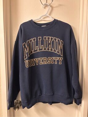 EXCHANGE Navy Crewneck Sweatshirt with Gold Lettering